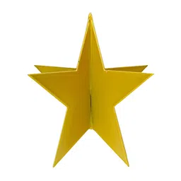 Hind Decor Yellow Metallic Christmas 3D Star Figurine-51
