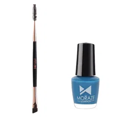 Moraze Set of Nail Paint 5 ml - Inbox with Double Ended Eyebrow Brush - Black-13