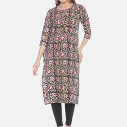 Weaves of Tradition Floral Printed Cotton Straight Kurta-14