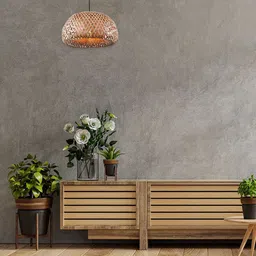 THE STELLAR KRAFT Camel Brown Wooden Ceiling Lamps-image-80