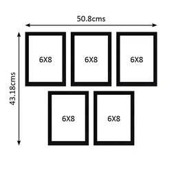 RANDOM Set Of 5 Black Solid Synthetic Photo Frames With Mount Paper image 5