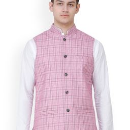 Exotic India  Checked Nehru Jackets-picture-24