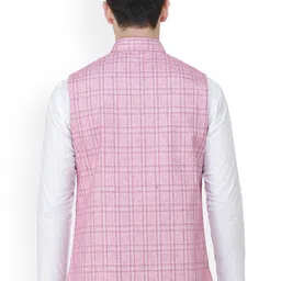 Exotic India Double Checked Pattern Nehru Jacket image 2
