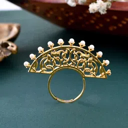 Voylla Gold-Plated Beaded Finger Ring-36