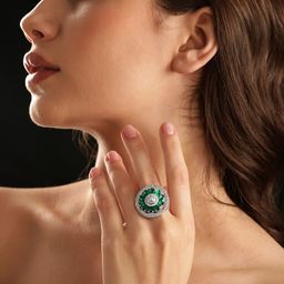Rubans Rhodium Plated Adjustable Ring-20