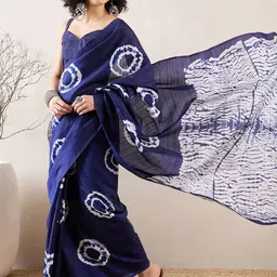 Mitera Ethnic Motifs Ready to Wear Block Print Saree-35