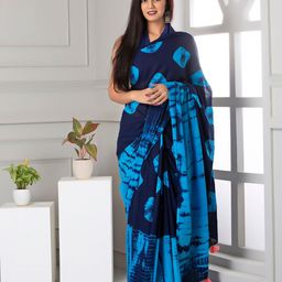 JAIPURI BLOCK PRINT Tie and Dye Mulmul Cotton Block Print Saree-image-38