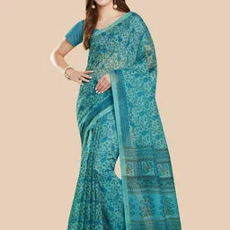 Rani Saahiba Ethnic Motifs Zari Block Print Saree-picture-8