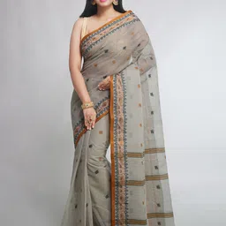 WoodenTant Woven Design Pure Cotton Taant Saree-picture-33