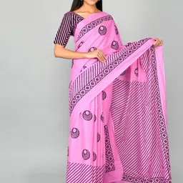 JALTHER Geometric Block Print Saree image 2