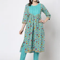 NEW STYLISH Women Floral Printed Regular Kurta with Trousers-image-38