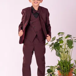 VASTRAMAY Boys Single-Breasted Five Pieces Party Suit-image-83