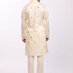 Agrajain Embroidered Regular Thread Work Kurta with Pyjamas image 5