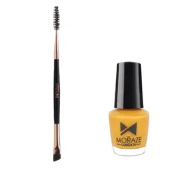 Moraze Set of Nail Paint 5 ml - Sun with Double Ended Eyebrow Brush - Black-18