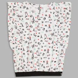ELLE White & Black Print Pure Cotton Top-22