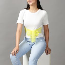 SHOWOFF Women White Print Top-48