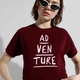 Campus Sutra Typography Printed Cotton T-shirt-image-38