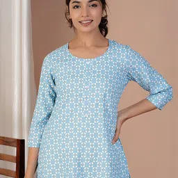 SIDDHANAM Geometric Printed Round Neck Top-image-34