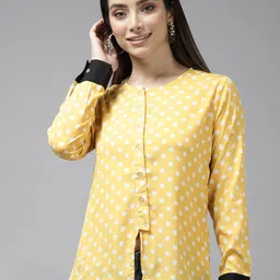 BAESD Polka Dots Printed Cuffed Sleeves Top-picture-44
