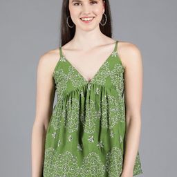 Amagyaa Green Floral Print Top-image-103