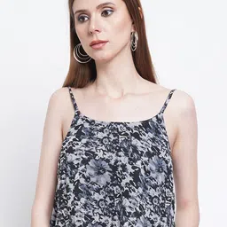 Purple State Shoulder Straps Floral Print Top-image-76