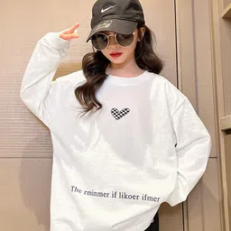 StyleCast x Revolte Girls White Typography Print Round Neck Top-image-58