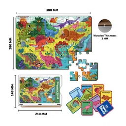 Mini Leaves Kids Dinosaurs World 60 Piece Puzzle Development Toy image 2