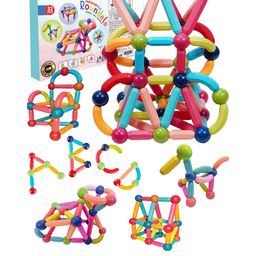 WEMBLEY Kids Magnetic Sticks Building Blocks Educational Stem with Balls-46