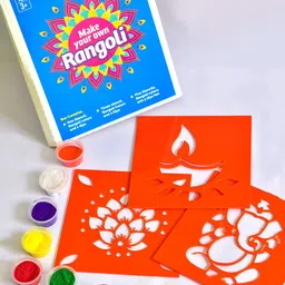 ilearnngrow Set Of 3 Diya Stencil Diwali DIY Rangoli Kit-15