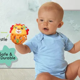 Baby Moo Kids Orange & Yellow Lion Orange Rattle Ball-25