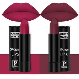 PERPAA Set of 2 Creamy Matte Bullet Lipstick 3.5g Each - Ruby Magenta 84 & Dusky Maroon 96-54