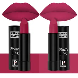 PERPAA Set of 2 Creamy Matte Bullet Lipstick 3.5g Each-Ruby Magenta 84 & Strawberry Pink92-79