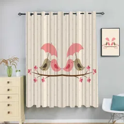 155 cm (5 ft) Polyester Room Darkening Window Curtain Single Curtain-6