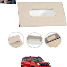Beige Leatherite Rectangle Shape Fancy Design Tissue Dispencer For Car-205 Vehicle Tissue Dispenser-image-89
