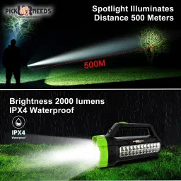 make ur wish 75w Laser +22SMD Side Long Range Emergency Tube Rechargeable Waterproof Bright Led Torch Light Torch Emergency Light 6 hrs Torch Emergency Light image 3
