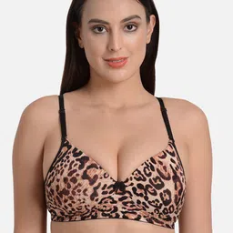 mod & shy Brown & Black Floral Lightly Padded T-shirt Bra-picture-29
