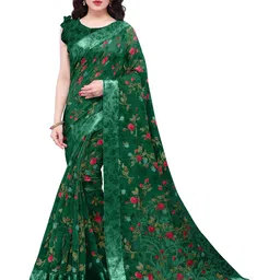 KALINI Green & Fuchsia Floral Bagh Saree-picture-43