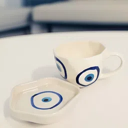 The Decor Lane Multicoloured Handcrafted and Hand Painted Printed Ceramic Glossy Mugs Set of Cups and Mugs-26
