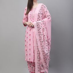 KALINI Floral Printed Kurta With Salwar & Dupatta-picture-31
