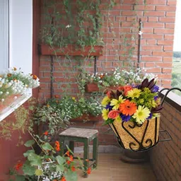 Garden Deco 10 Pcs Black Textured Railing Pots Planter-40