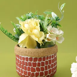 TAYHAA Red & White Textured Ceramic Planter-12