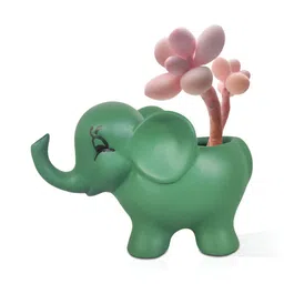 LASAKI Green Elephant Shaped Ceramic Planter-image-65