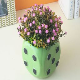 The Decor Mart Green & Black Dice Ceramic Planter-23