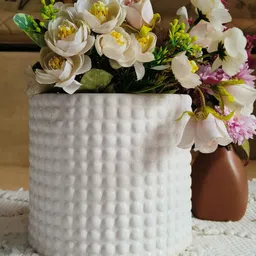 NIYARA White Dotted Ceramic Planter-image-24