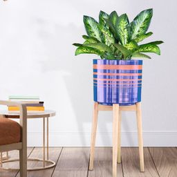 TRUSTBASKET Blue Planter With Stand-54