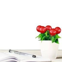 TRUSTBASKET Green & Red Cherry Shrub Potted Artificial Plant-58