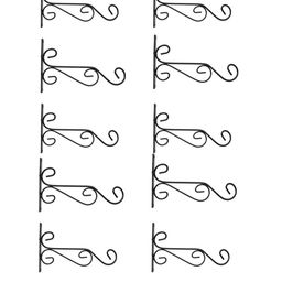 TRUSTBASKET Evander Set of 10 Black Wall Hooks for Hanging Plants-4