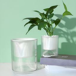Ekhasa 2Pcs Transparent 2 Pieces Self Watering Planters-image-5