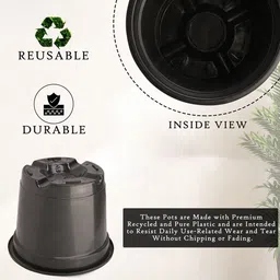Kuber Industries 8 Pcs Red & Black Lightweight Planters image 3