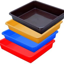 Plastic Exel Small Tray For Home/Office, 4 pc, 2 Ltr, Red Blue Yellow Brown Tray-picture-18